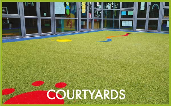 image of a safe school courtyard with SchoolsGrass
