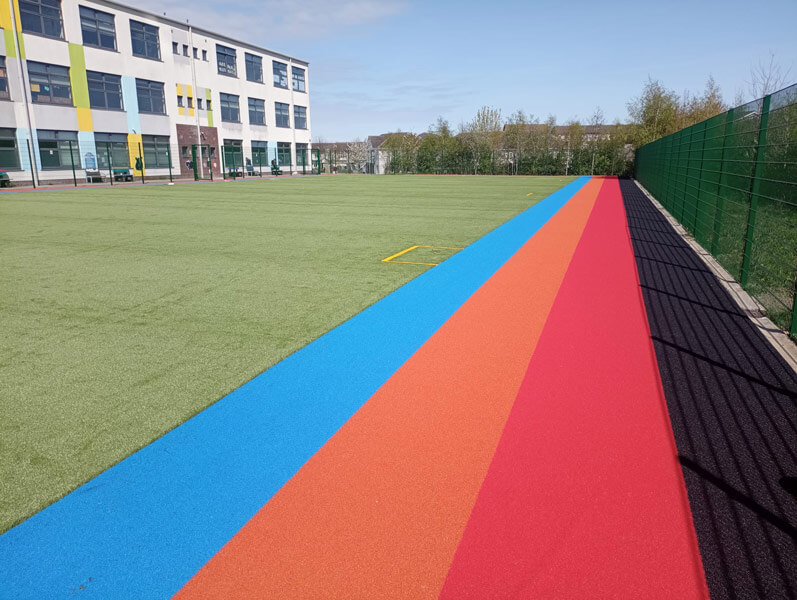 image of school playground installation with artificial grass