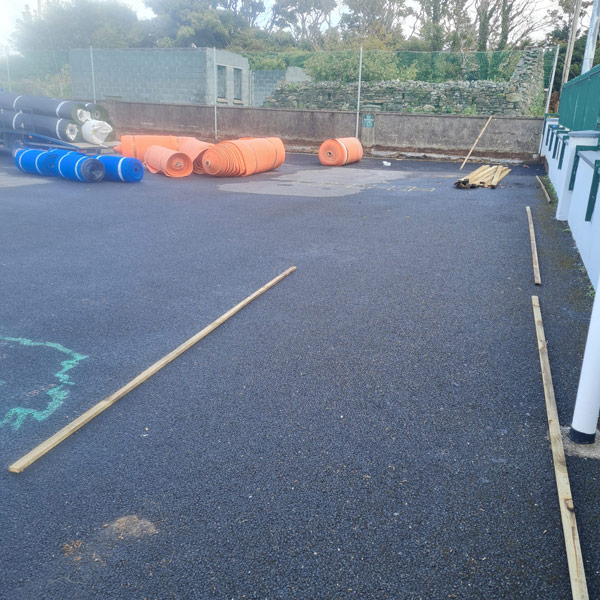 image of school playground before artificial grass