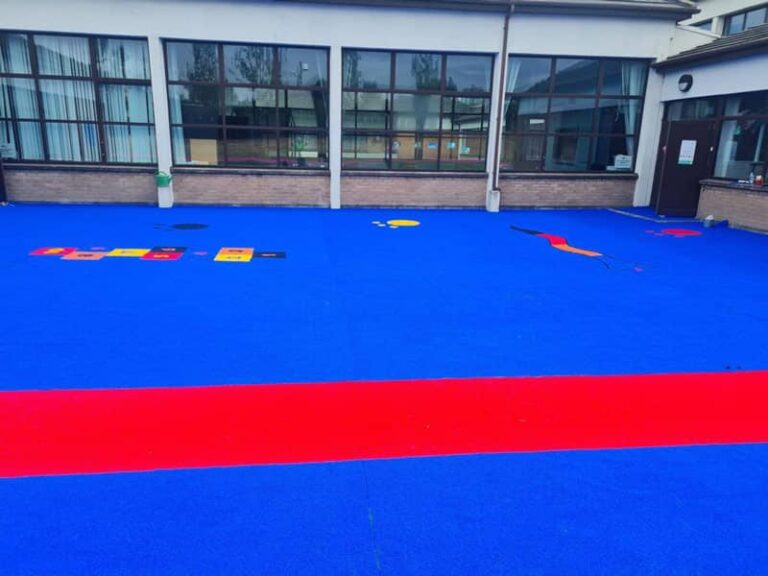image of artificial grass on school courtyard in Dublin