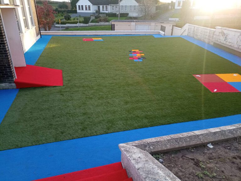 image of school playground with artificial grass