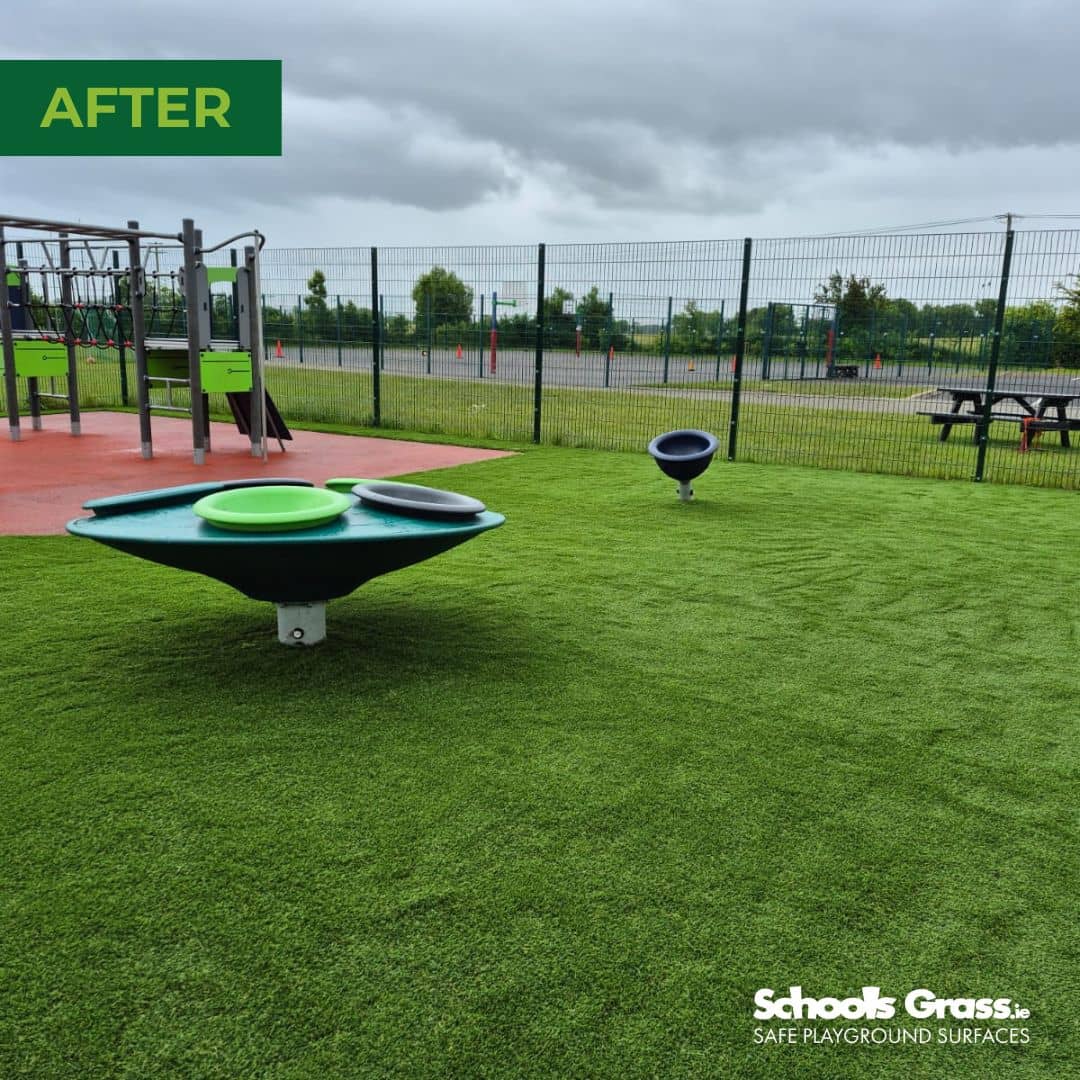 This is an image of artificial grass in an ASD unit playground - After